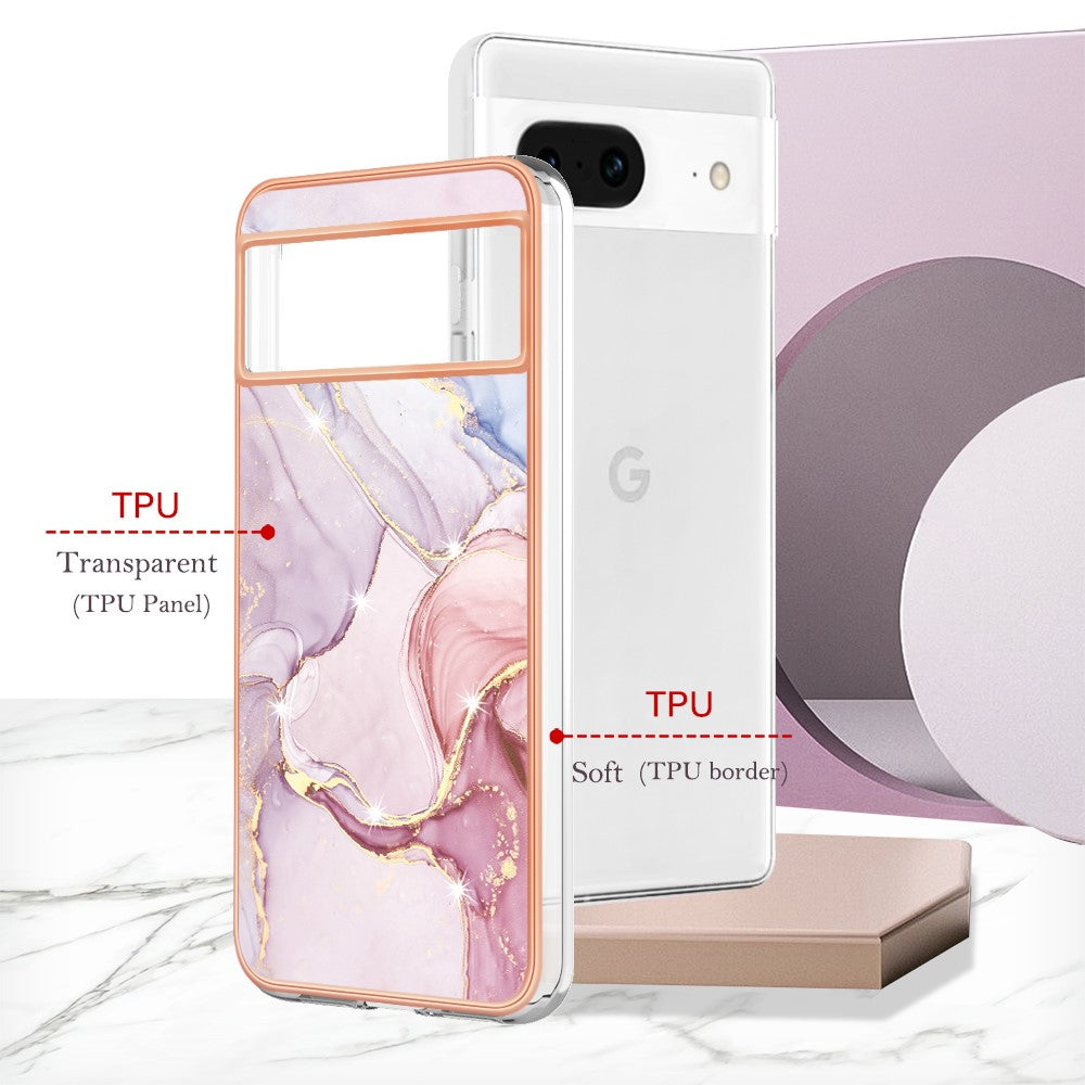 Pixel 8 Schutzhülle – Mit Marmormuster 2,0 mm Galvanik-Rückseite