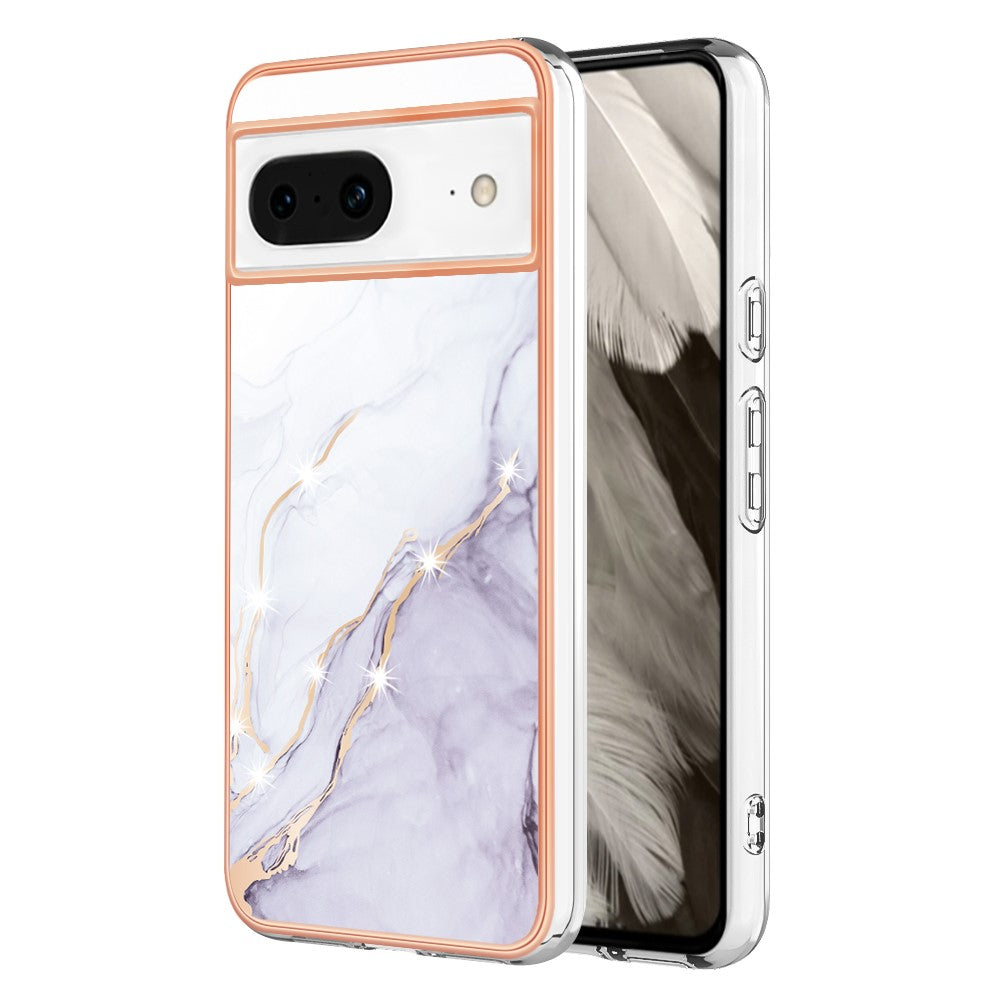 Pixel 8 Schutzhülle – Mit Marmormuster 2,0 mm Galvanik-Rückseite