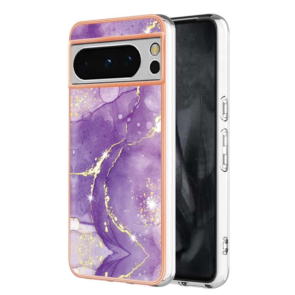Pixel 8 Pro Schutzhülle – Mit Marmormuster 2,0 mm Galvanik-Rückseite