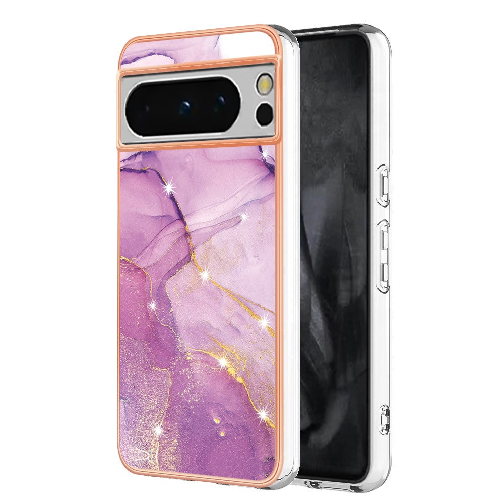 Pixel 8 Pro Schutzhülle – Mit Marmormuster 2,0 mm Galvanik-Rückseite
