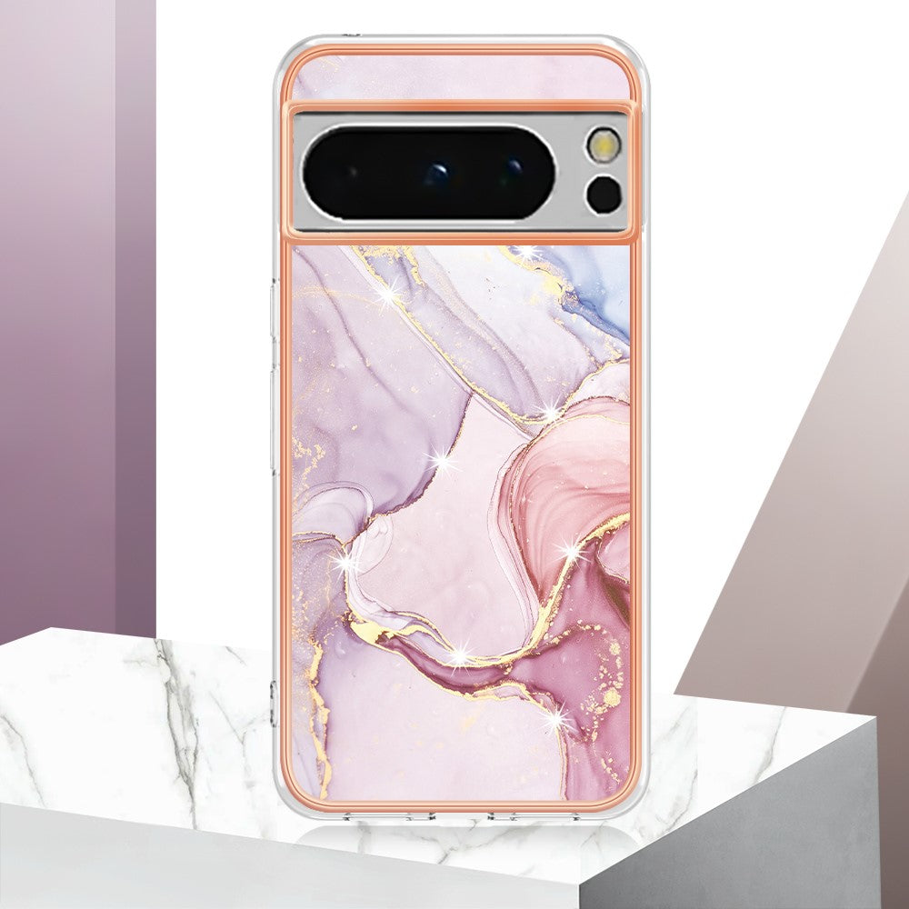 Pixel 8 Pro Schutzhülle – Mit Marmormuster 2,0 mm Galvanik-Rückseite