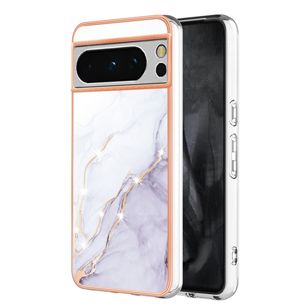 Pixel 8 Pro Schutzhülle – Mit Marmormuster 2,0 mm Galvanik-Rückseite
