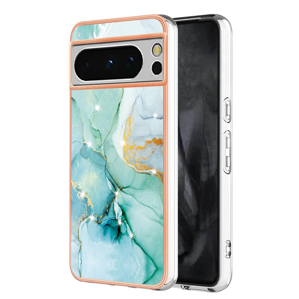 Pixel 8 Pro Schutzhülle – Mit Marmormuster 2,0 mm Galvanik-Rückseite