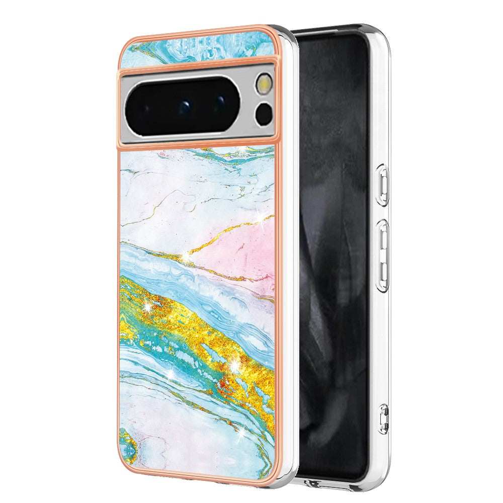 Pixel 8 Pro Schutzhülle – Mit Marmormuster 2,0 mm Galvanik-Rückseite