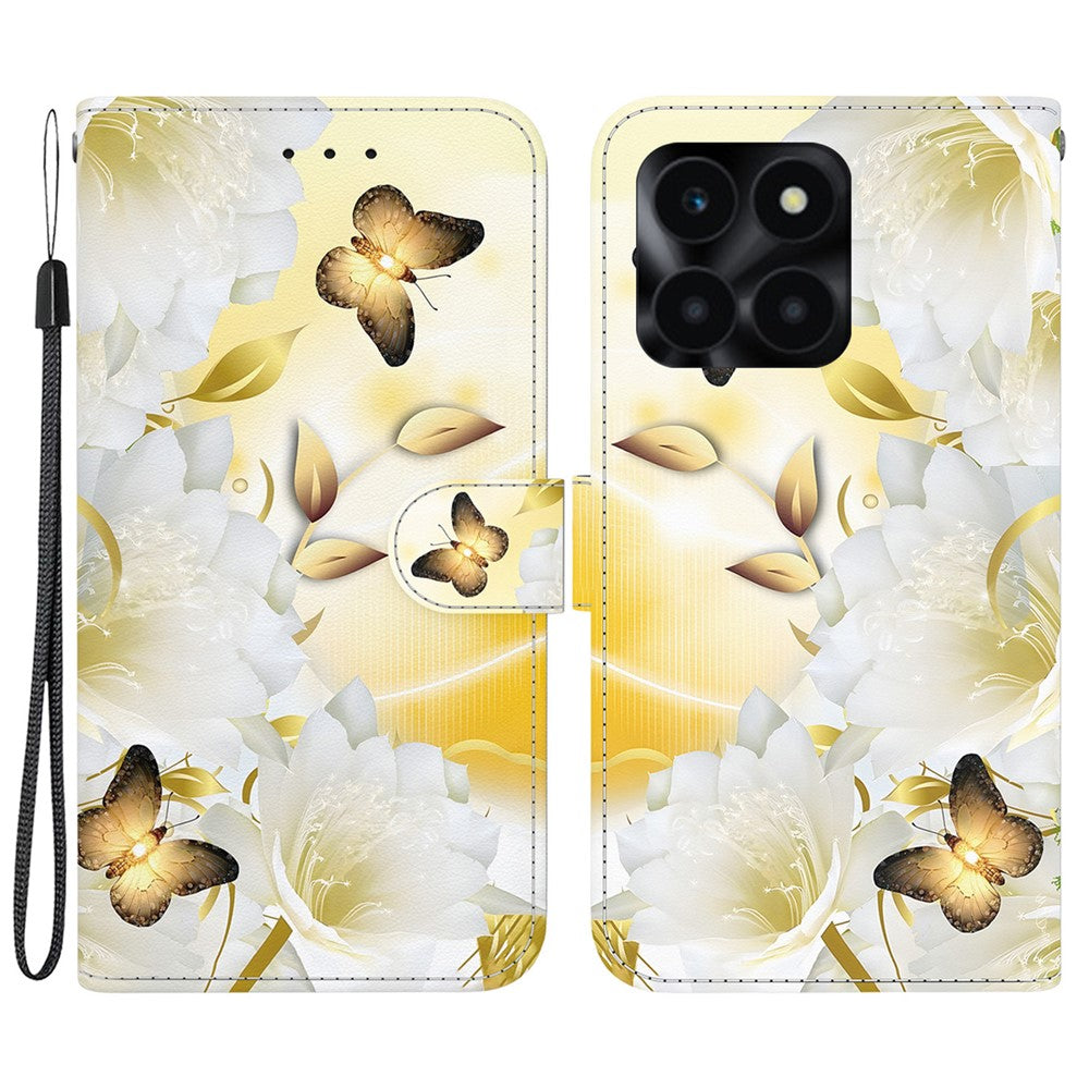 For Honor X6a 4G Leather Case Pattern Printing Wallet Cover