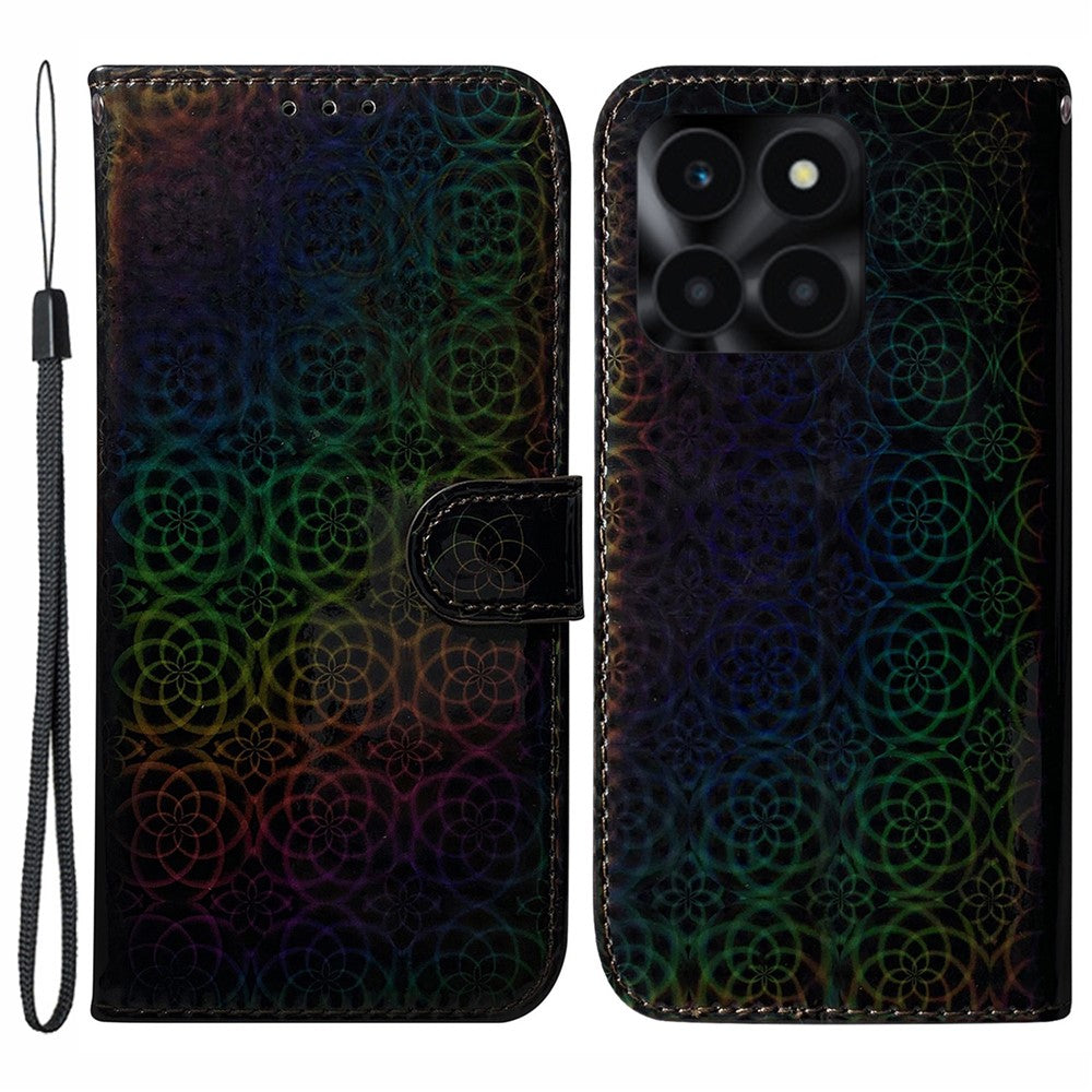 For Honor X6a 4G Case Dazzling Flower Pattern Phone Wallet Cover