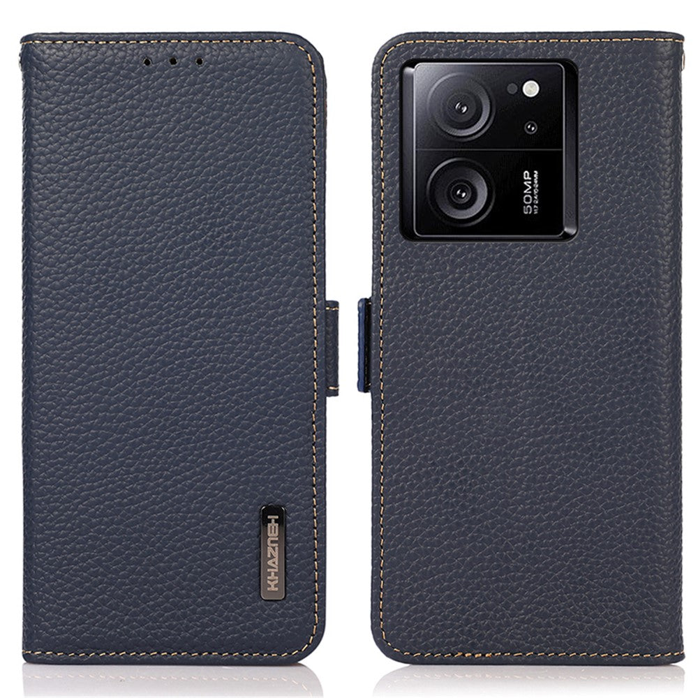 KHAZNEH For Xiaomi 13T Pro / 13T / Redmi K60 Ultra Case Genuine Cow Leather Cell Phone Cover Wallet with RFID Blocking