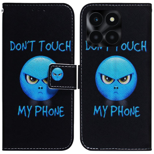 Honor X6a 4G Handyhülle – aus PU-Leder mit Musterdruck, Brieftaschen