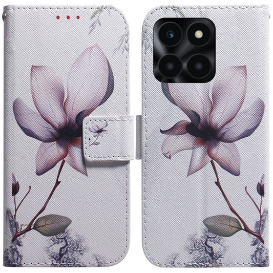 Honor X6a 4G Handyhülle – aus PU-Leder mit Musterdruck, Brieftaschen