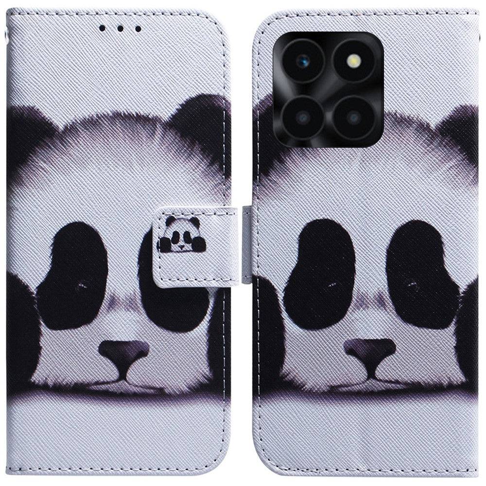 For Honor X6a 4G Case PU Leather Pattern Printing Wallet Protective Phone Cover