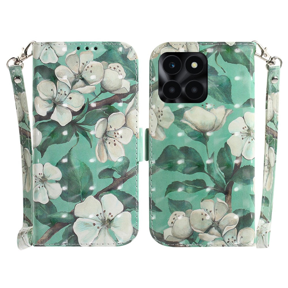 For Honor X6a 4G Case 3D Pattern PU Leather Wallet Flip Phone Cover