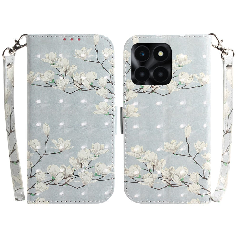 For Honor X6a 4G Case 3D Pattern PU Leather Wallet Flip Phone Cover