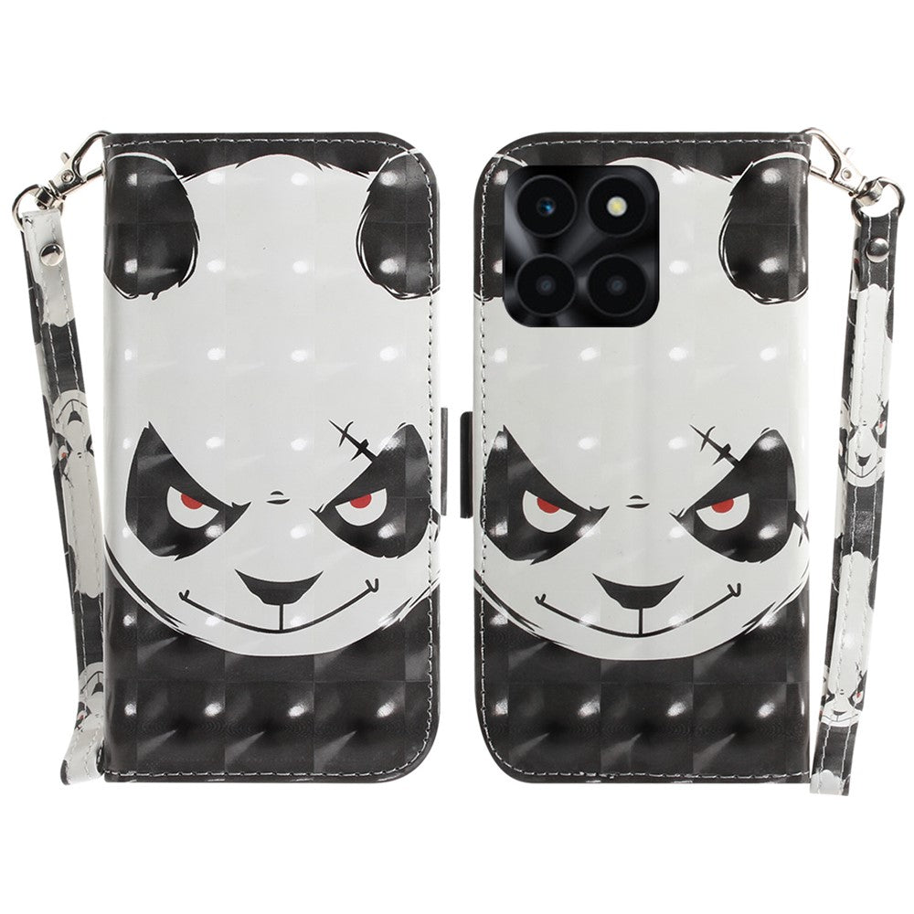 For Honor X6a 4G Case 3D Pattern PU Leather Wallet Flip Phone Cover