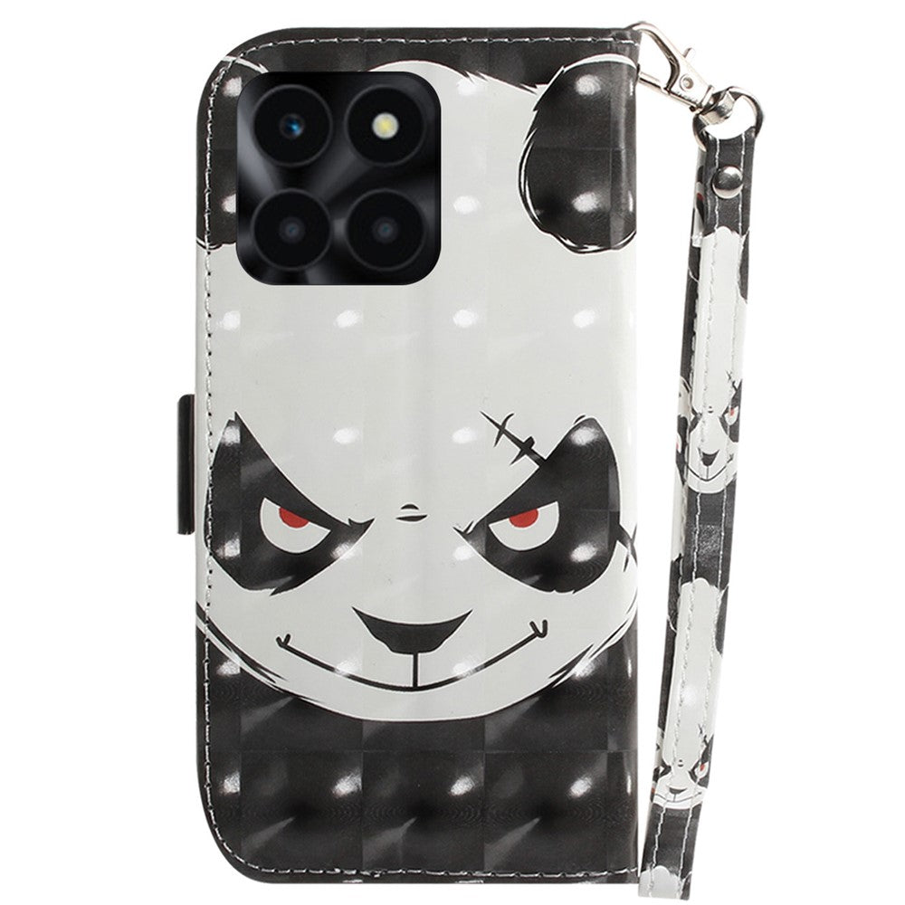 For Honor X6a 4G Case 3D Pattern PU Leather Wallet Flip Phone Cover