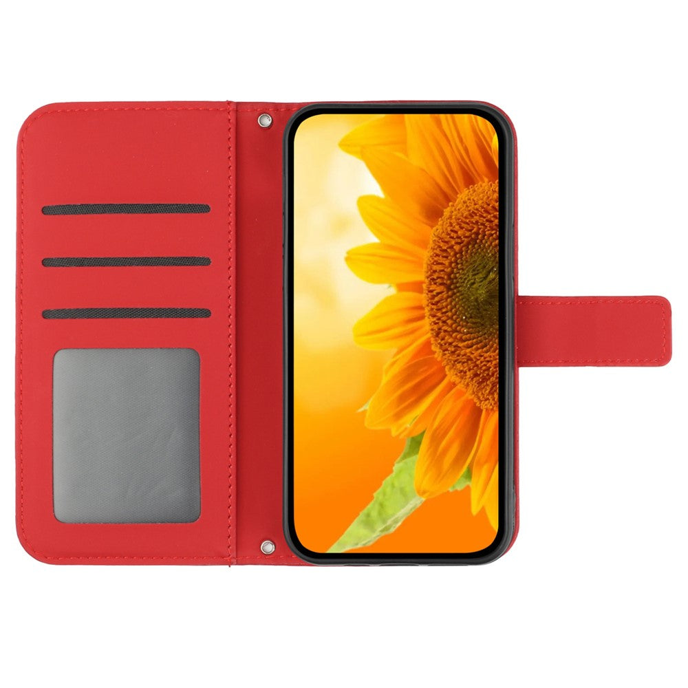 Galaxy S24 Ultra Wallet-Hülle – Sonnenblume aufgedruckt, mit Ständer & Riemen