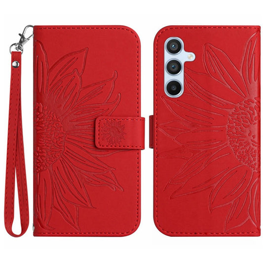 Galaxy S24 Wallet-Hülle – Sonnenblume aufgedruckt, mit Ständer & Riemen