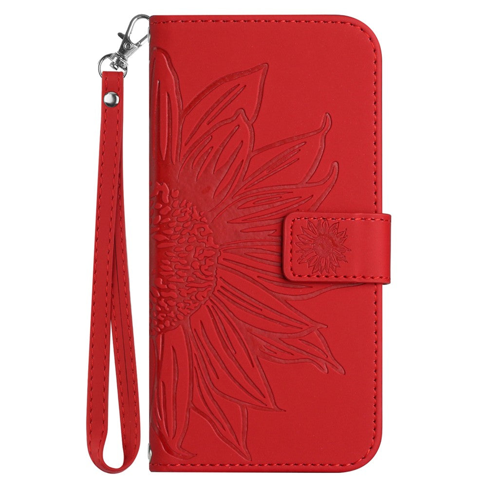 Galaxy S24 Wallet-Hülle – Sonnenblume aufgedruckt, mit Ständer & Riemen