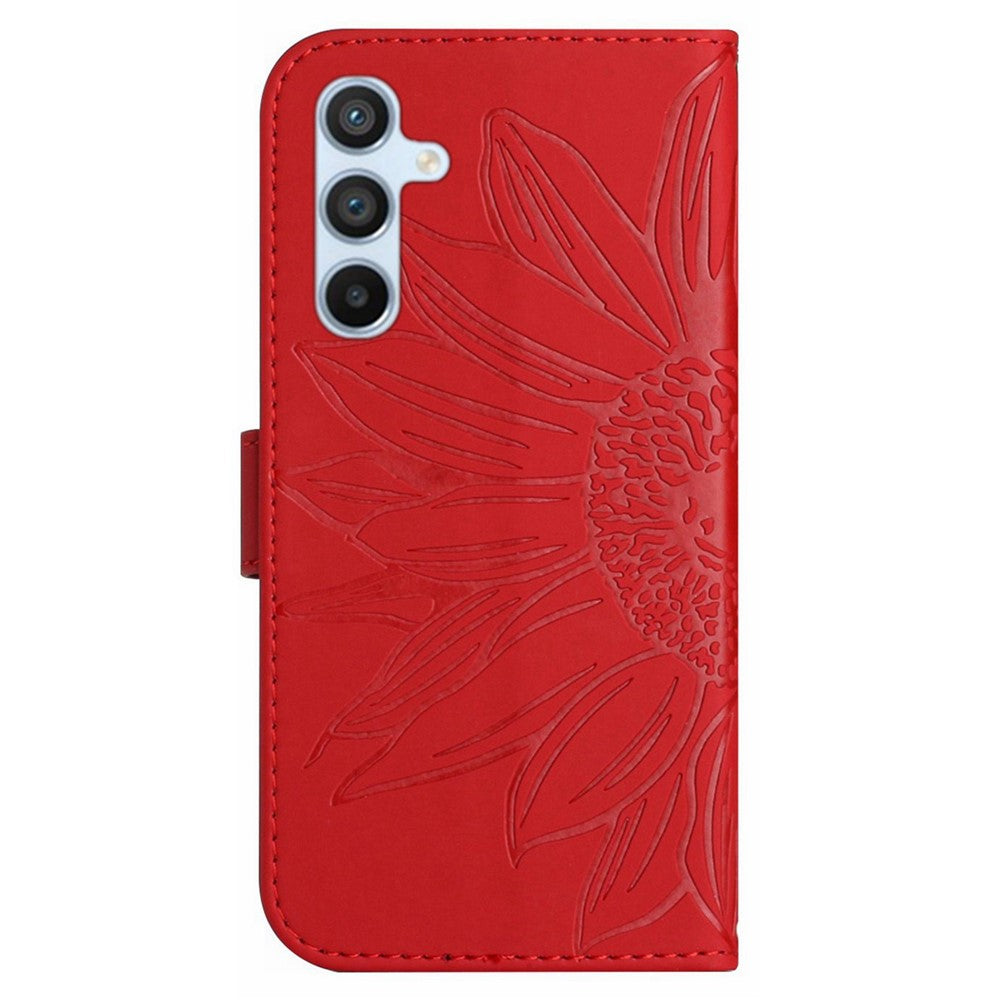 Galaxy S24 Wallet-Hülle – Sonnenblume aufgedruckt, mit Ständer & Riemen