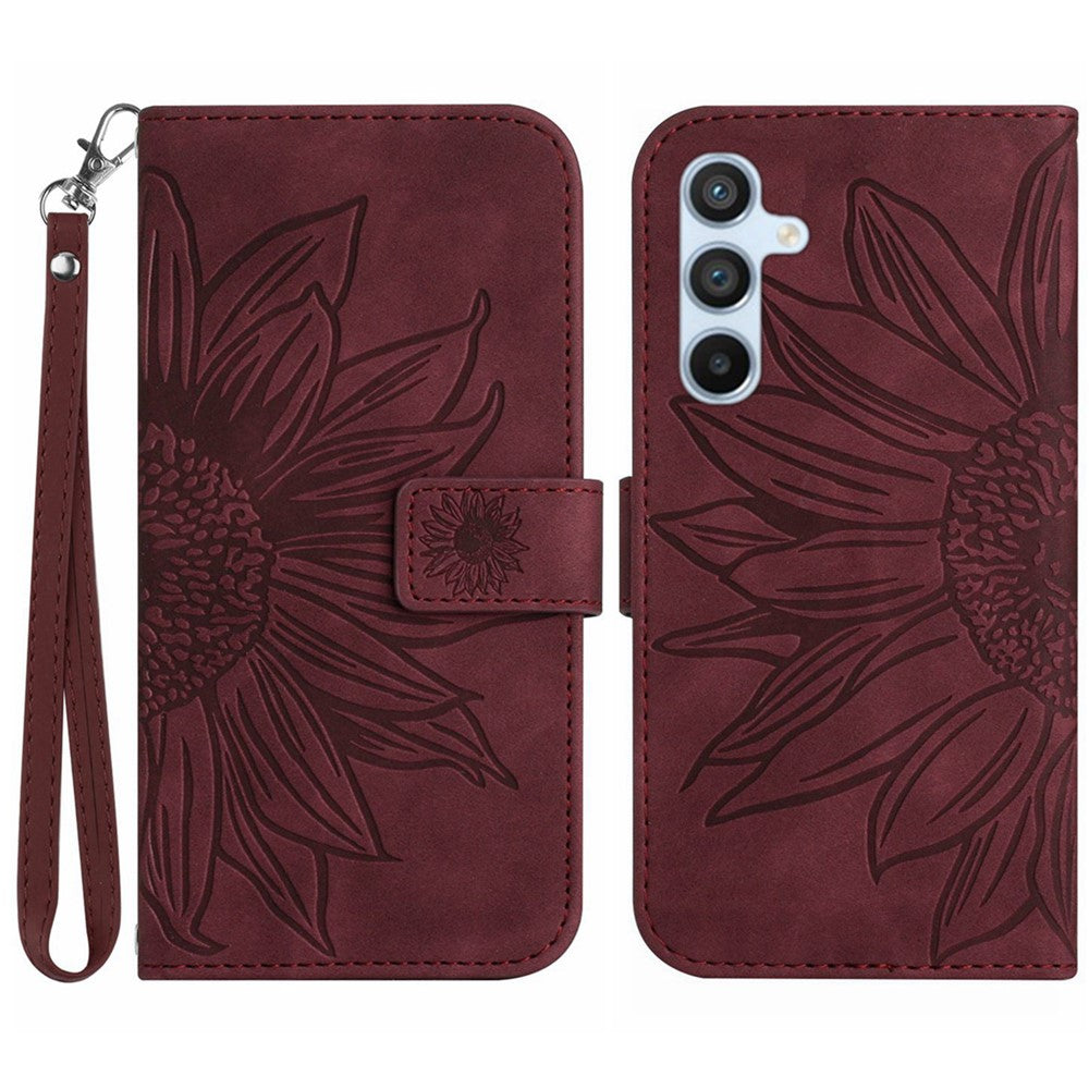 Galaxy S24 Plus Wallet-Hülle – Sonnenblume aufgedruckt, mit Ständer & Riemen
