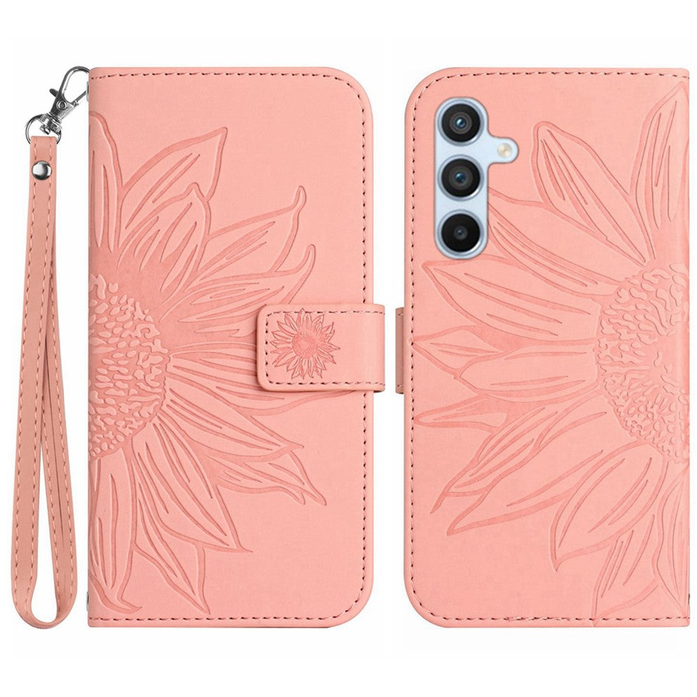 Galaxy S24 Plus Wallet-Hülle – Sonnenblume aufgedruckt, mit Ständer & Riemen
