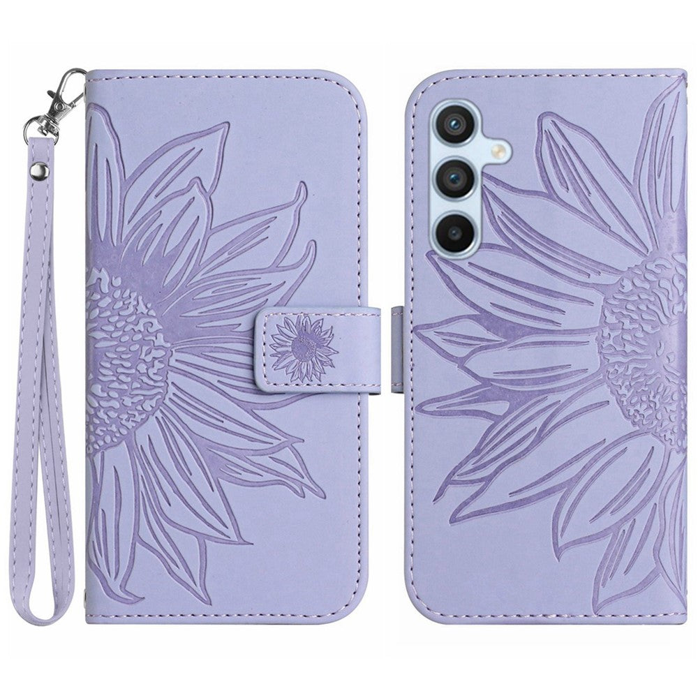 Galaxy S24 Plus Wallet-Hülle – Sonnenblume aufgedruckt, mit Ständer & Riemen