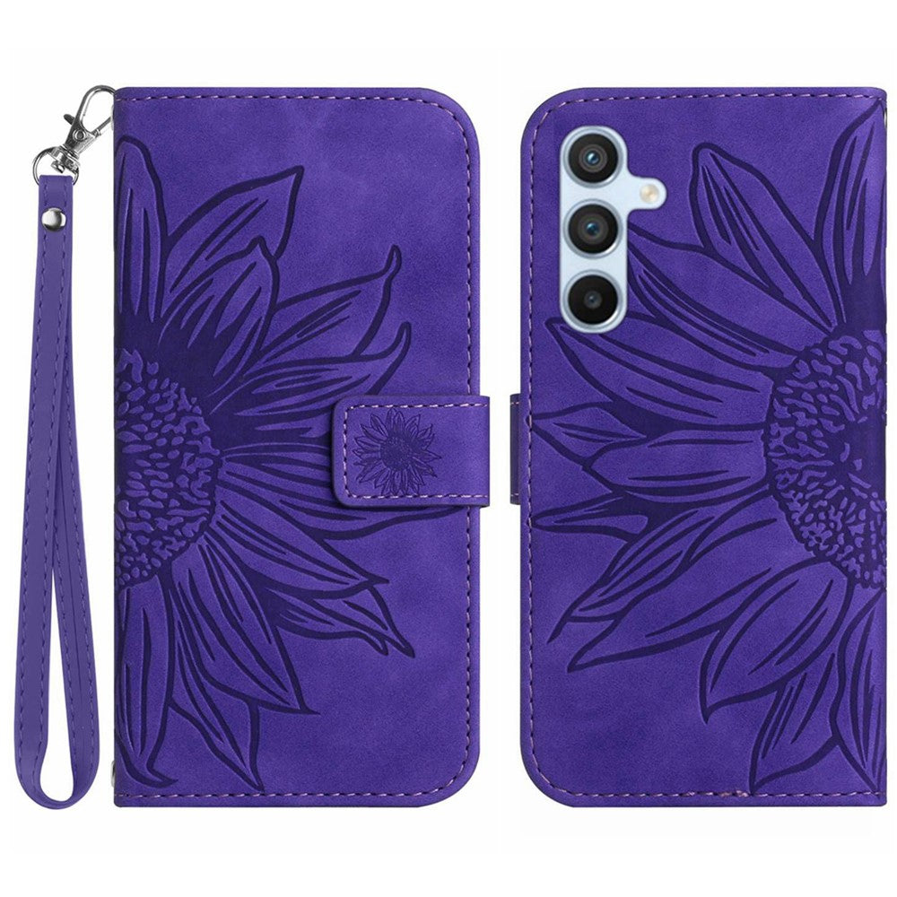Galaxy S24 Plus Wallet-Hülle – Sonnenblume aufgedruckt, mit Ständer & Riemen