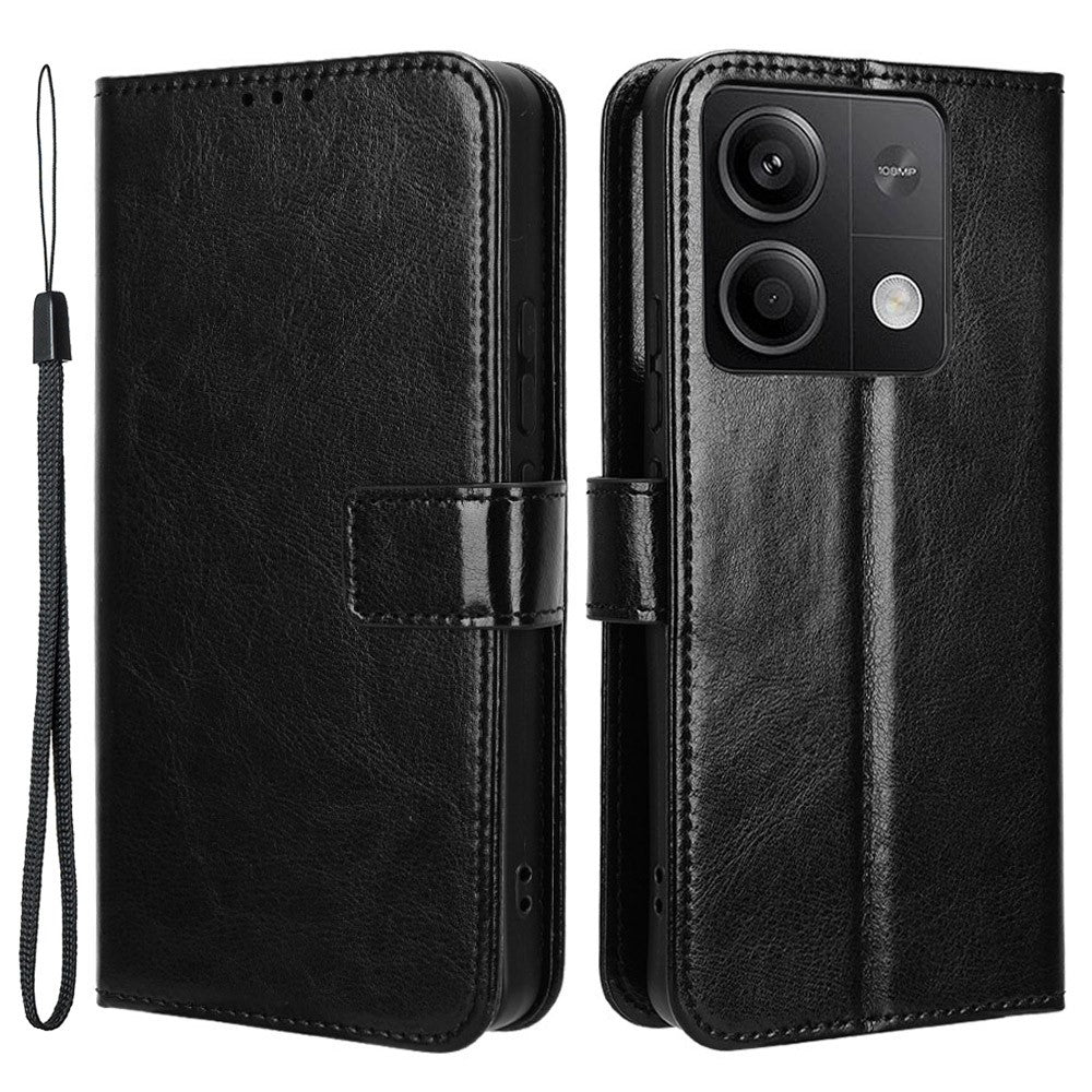 For Xiaomi Redmi Note 13 5G Case Crazy Horse Texture Phone Wallet Cover