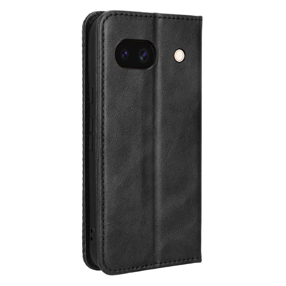 Pixel 8a Lederhülle – Mit Brieftaschenfunktion, Ständer & Retro-Textur