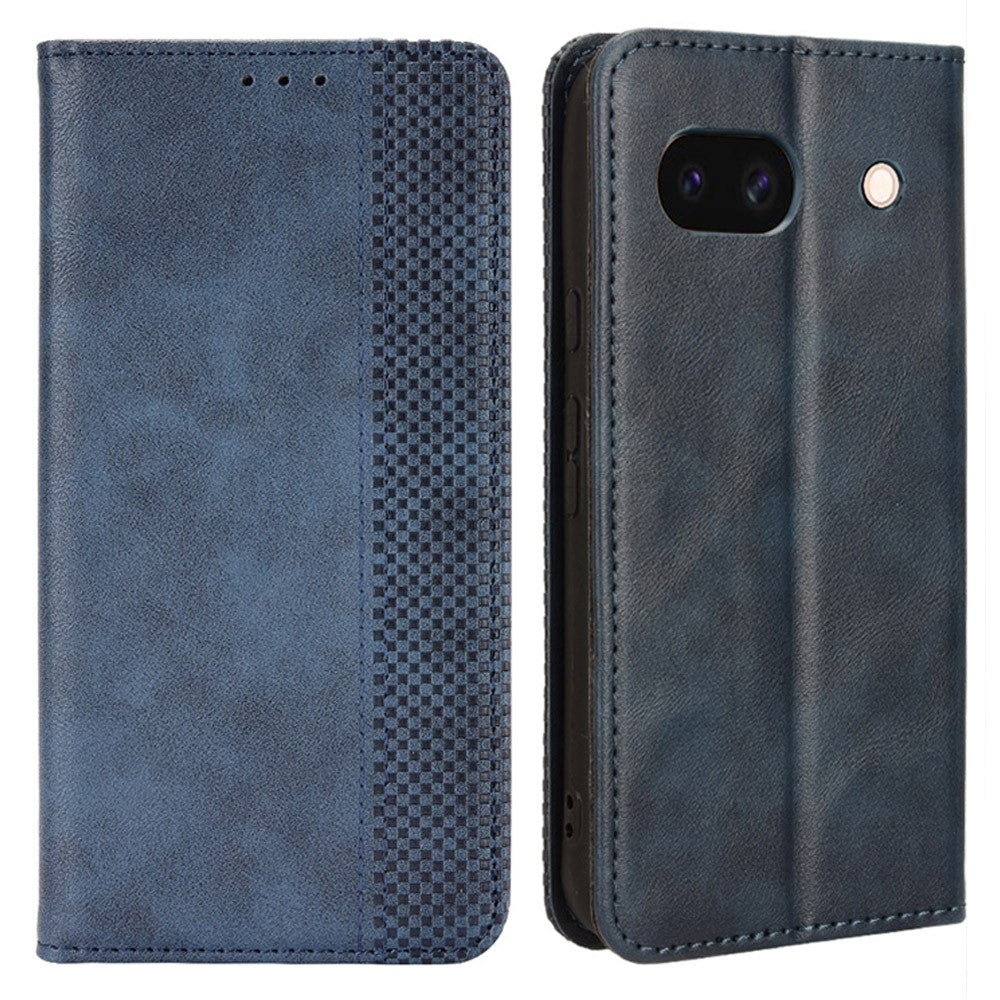 Pixel 8a Lederhülle – Mit Brieftaschenfunktion, Ständer & Retro-Textur