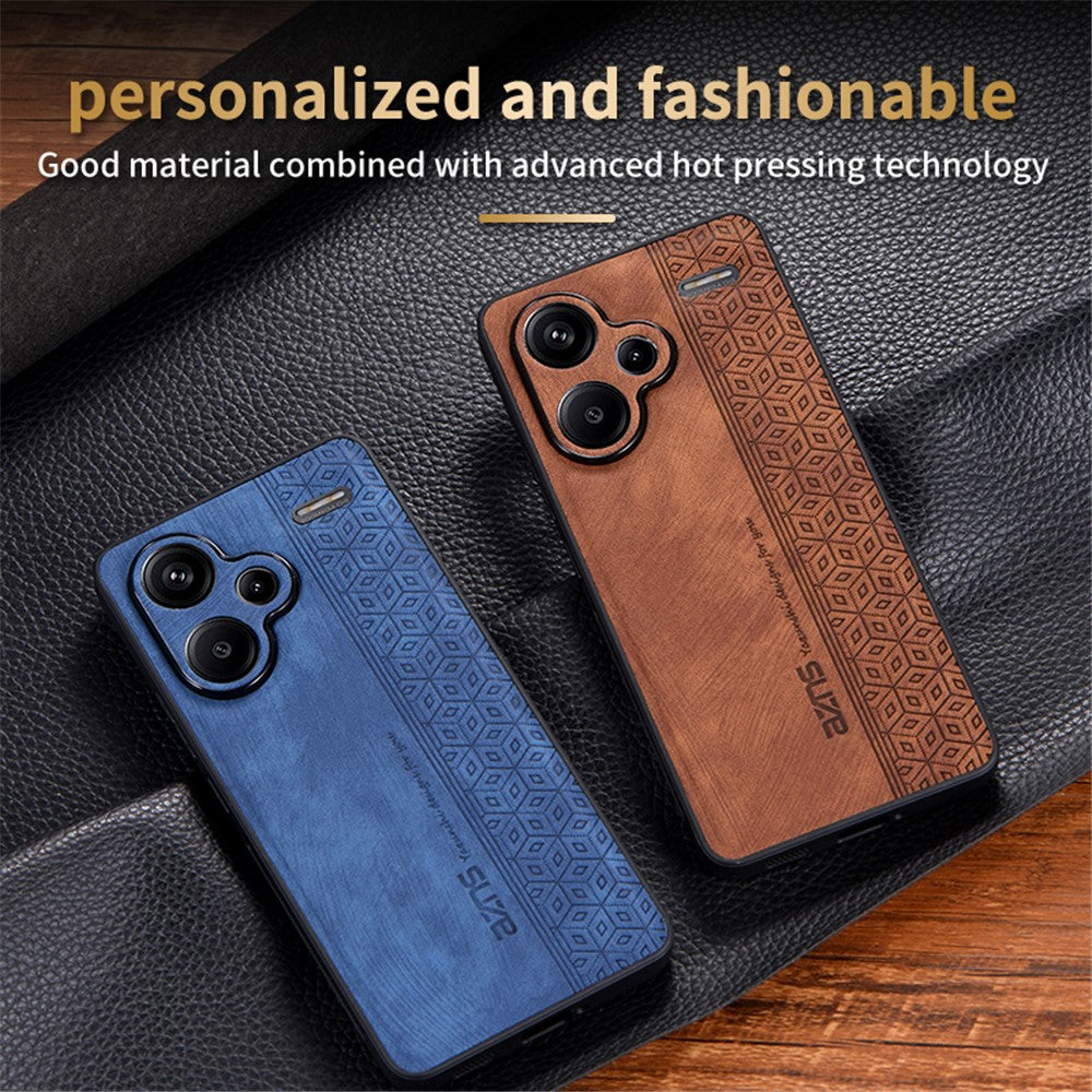 AZNS For Xiaomi Redmi Note 13 Pro+ 5G Case Imprinted PU Leather + TPU Cell Phone Cover