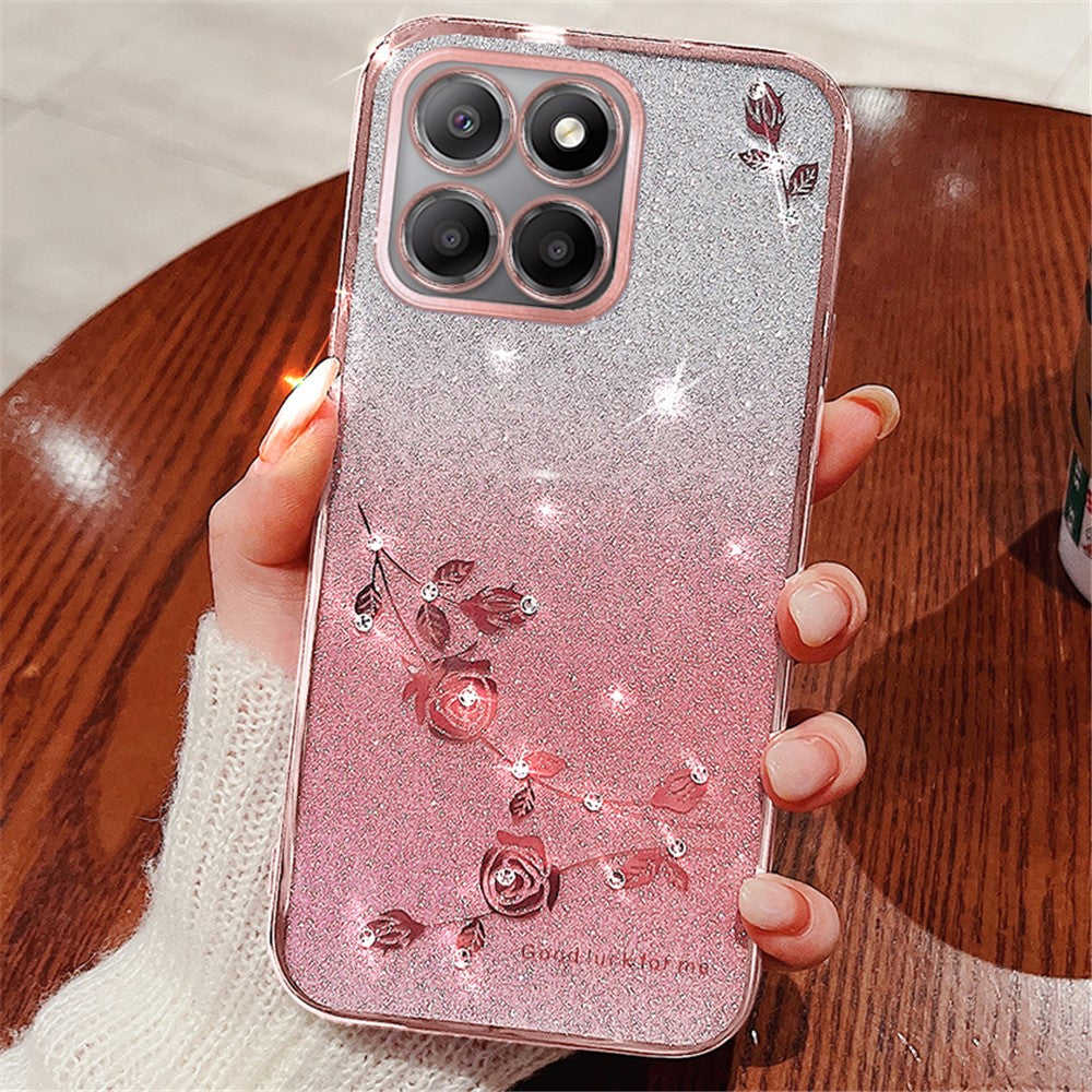 KADEM For Honor X6a 4G Anti-Scratch Phone Case Flower Decor Phone Cover