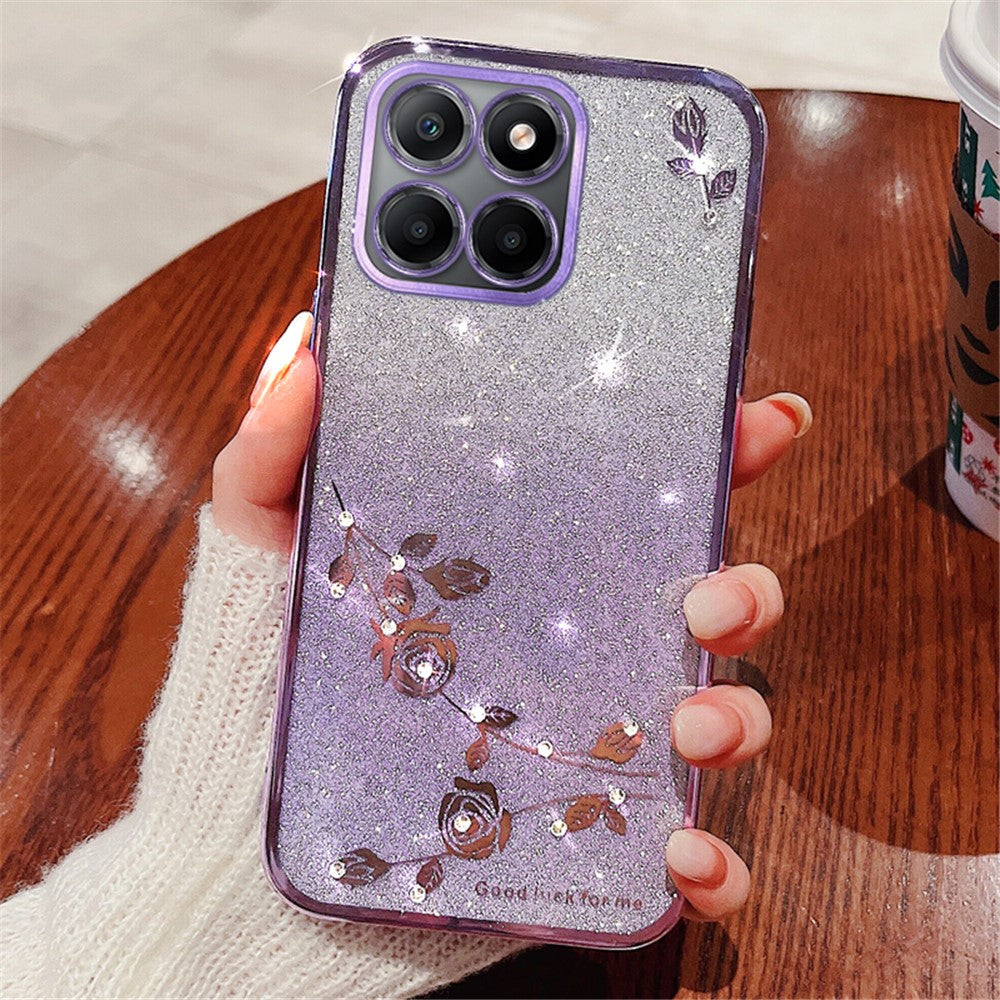 KADEM For Honor X6a 4G Anti-Scratch Phone Case Flower Decor Phone Cover