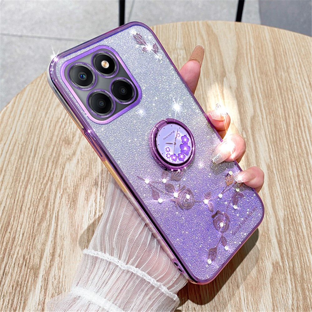 KADEM For Honor X6a 4G Case Ring Holder TPU Phone Shell Kickstand Phone Cover