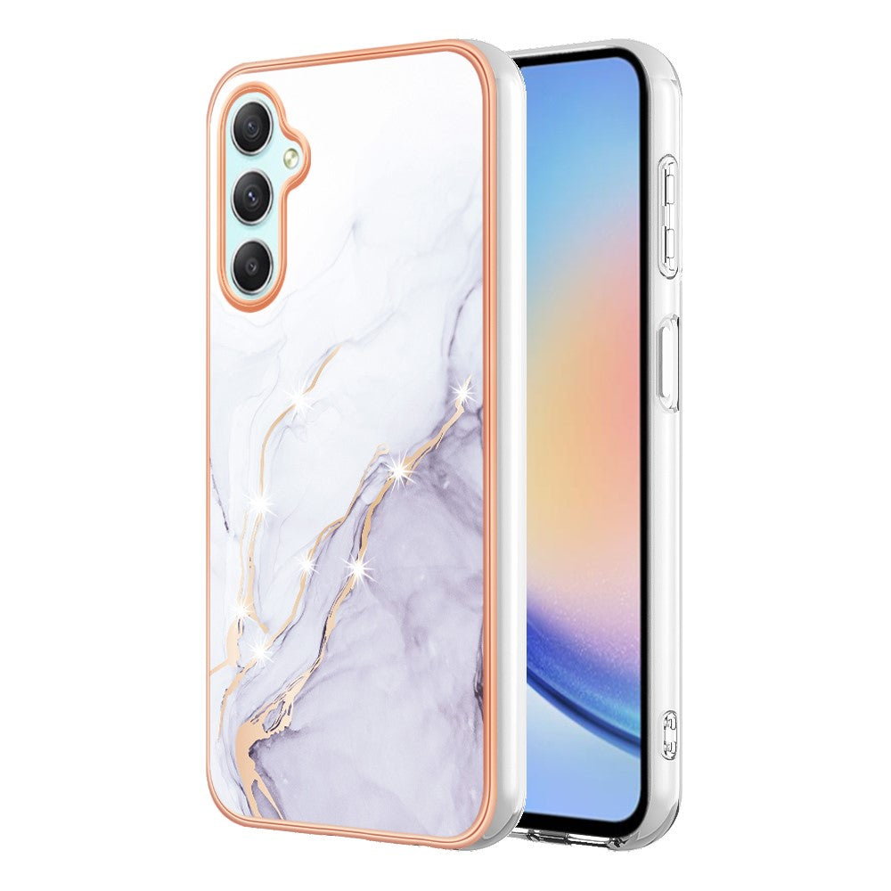 Galaxy A25 5G Schutzhülle – Mit Marmormuster 2,0 mm Galvanik-Rückseite