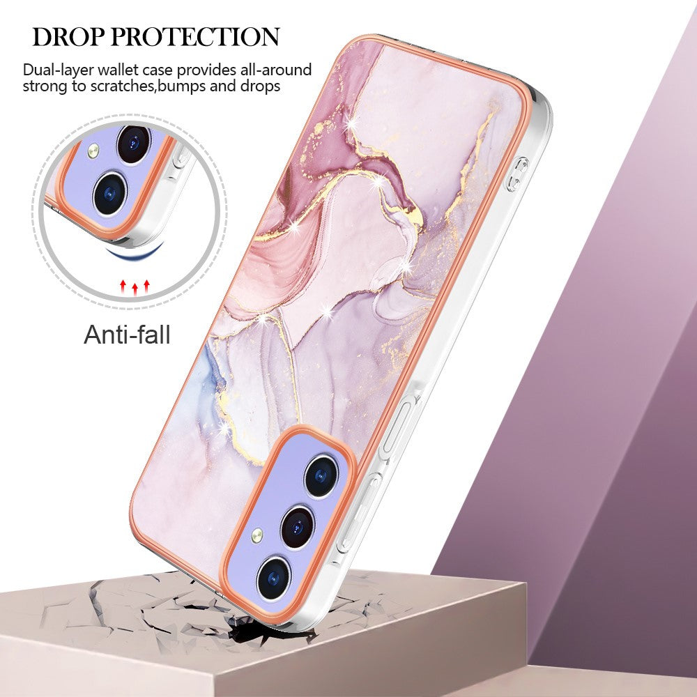 Galaxy A15 5G Schutzhülle – Mit Marmormuster 2,0 mm Galvanik-Rückseite