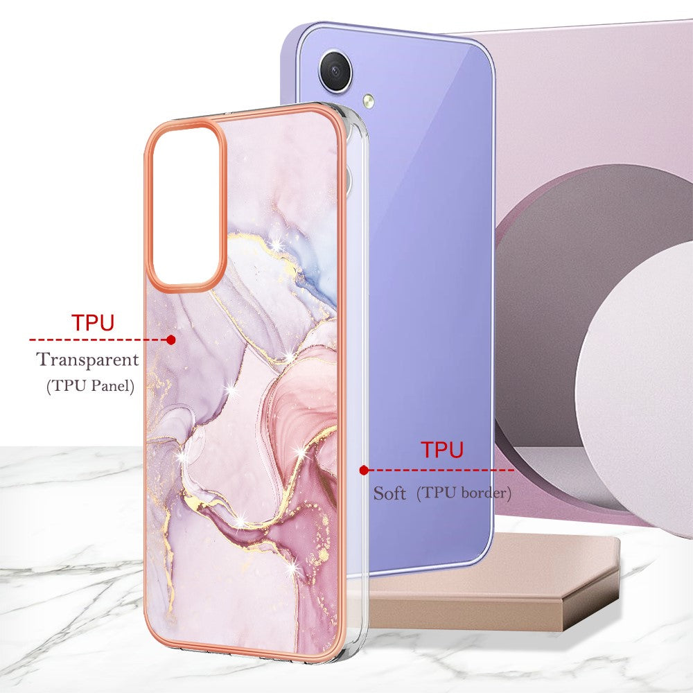 Galaxy A15 5G Schutzhülle – Mit Marmormuster 2,0 mm Galvanik-Rückseite