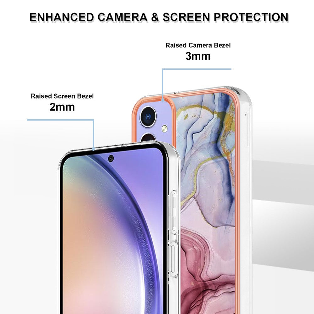 Galaxy A15 5G Schutzhülle – Mit Marmormuster 2,0 mm Galvanik-Rückseite
