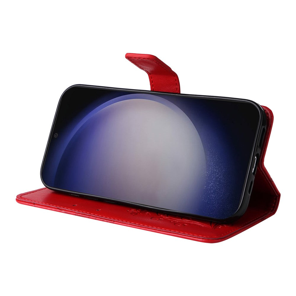 Galaxy S25 / S24 Wallet-Hülle – Schmetterling Aufgedruckt & Mit Ständer und Riemen