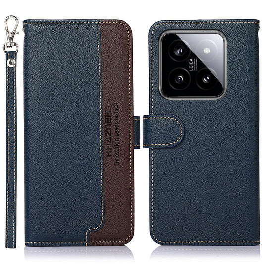 Xiaomi 14 Pro Handyhülle – KHAZNEH RFID-blockierende Litschi-Textur-Brieftaschen