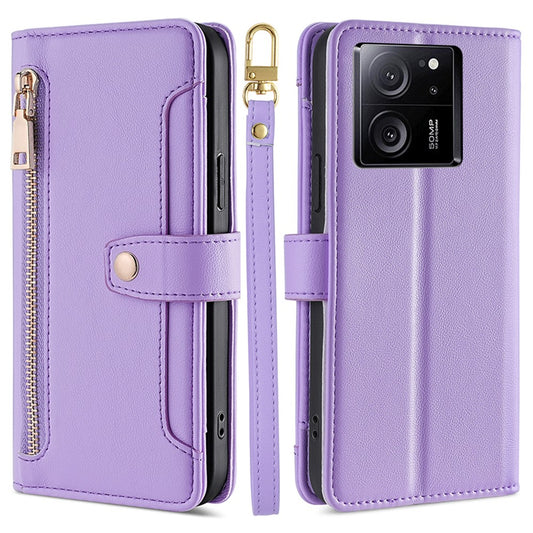 Xiaomi 13T / Xiaomi 13T Pro / Xiaomi Redmi K60 Ultra Handyhülle – 13T / 13T Pro Leder Reißverschluss Brieftasche Ständer mit langem und kurzem Riemen