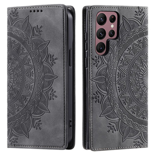 Galaxy S24 Ultra Wallet-Hülle – Mit Magnetverschluss & Muster aufgedruckt