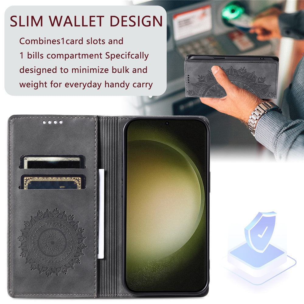 Galaxy S23 Wallet-Hülle – Mit Magnetverschluss & Muster aufgedruckt