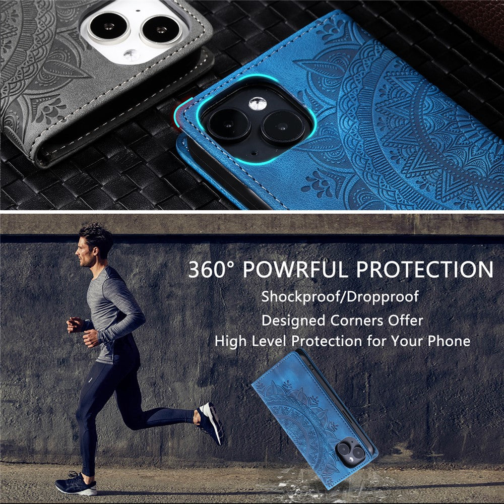 iPhone 15 Wallet-Hülle – Mit Magnetverschluss & Muster aufgedruckt