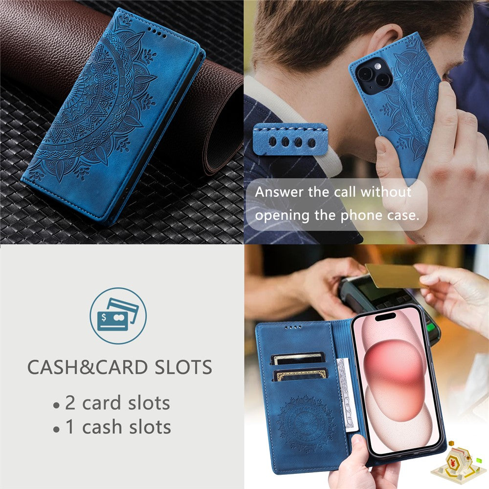iPhone 15 Wallet-Hülle – Mit Magnetverschluss & Muster aufgedruckt