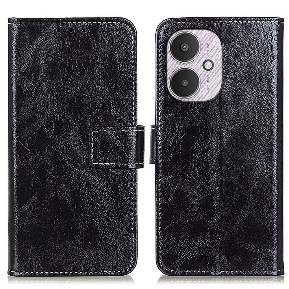 For Xiaomi Redmi 13C 4G / 5G / 13R 5G / Poco M6 5G / Poco C65 4G Case Slim-Fit Retro Crazy Horse Texture Wallet Leather Phone Cover