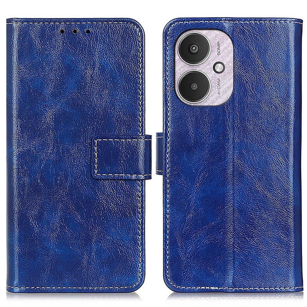 For Xiaomi Redmi 13C 4G / 5G / 13R 5G / Poco M6 5G / Poco C65 4G Case Slim-Fit Retro Crazy Horse Texture Wallet Leather Phone Cover