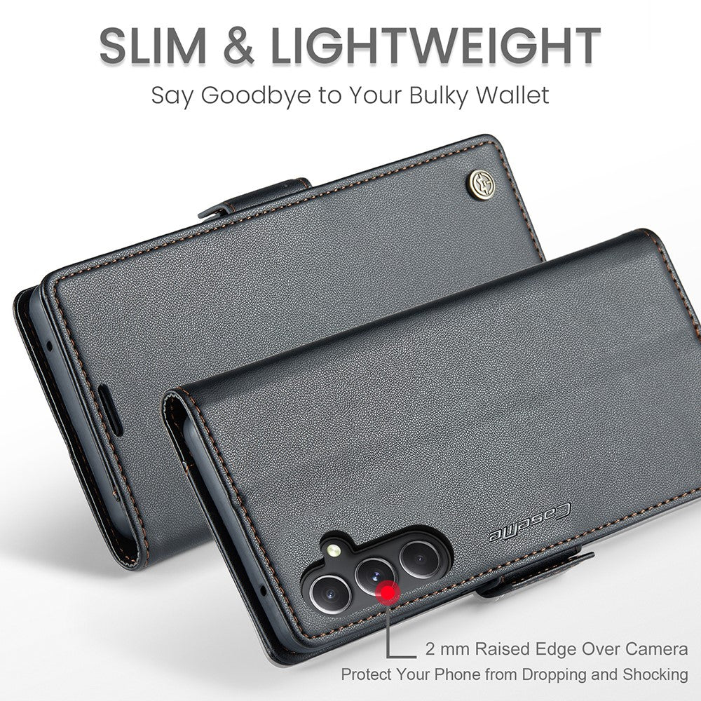Galaxy S23 FE Glänzende Wallet-Hülle – RFID-Schutz & Ständer