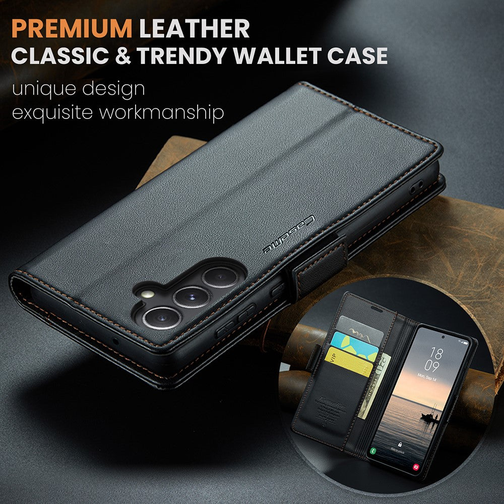 Galaxy S23 FE Glänzende Wallet-Hülle – RFID-Schutz & Ständer