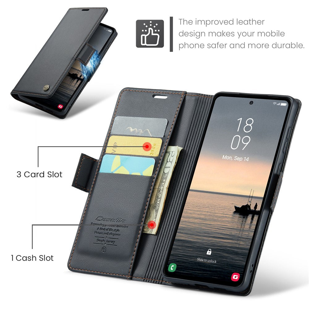 Galaxy S23 FE Glänzende Wallet-Hülle – RFID-Schutz & Ständer