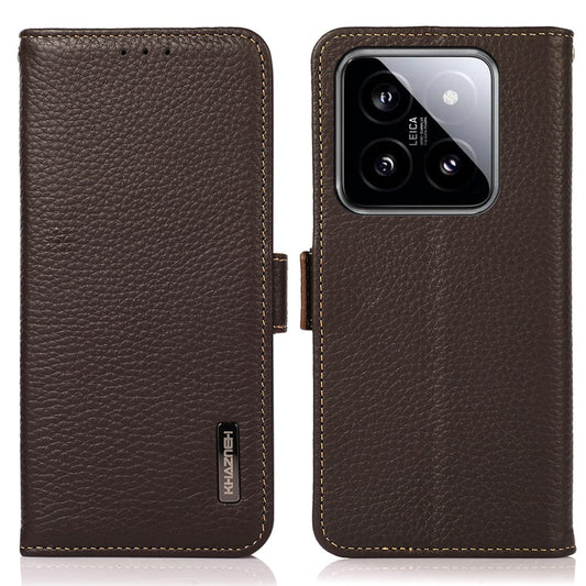 Xiaomi 14 Ultra Wallet-Handyhülle – KHAZNEH Standfunktion Litschi-Textur